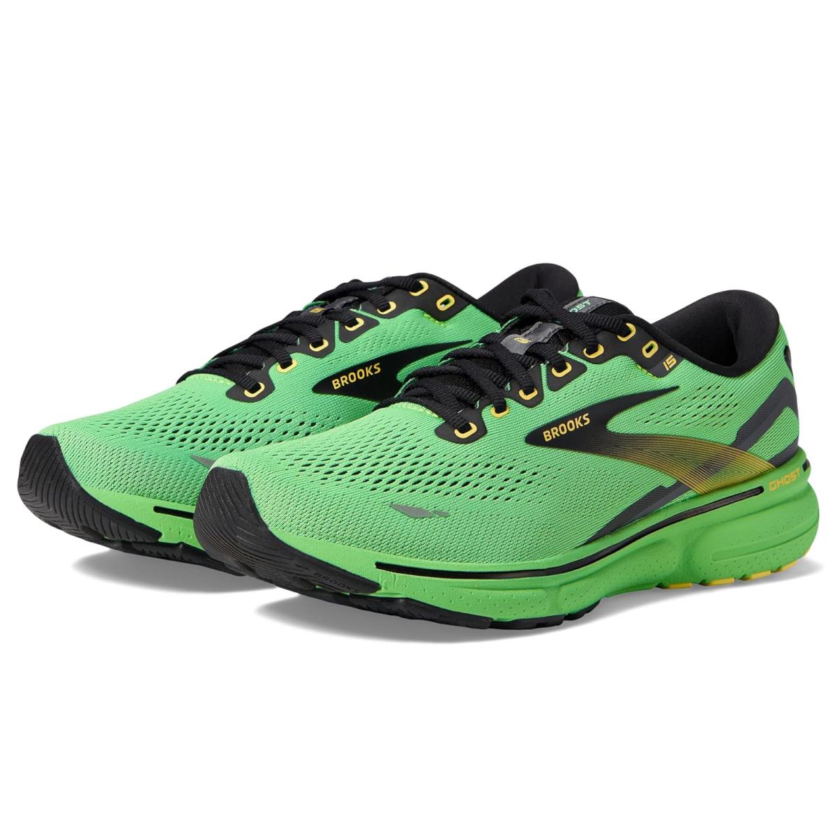 Man`s Sneakers Athletic Shoes Brooks Ghost 15 Green/Black/Sharp Green
