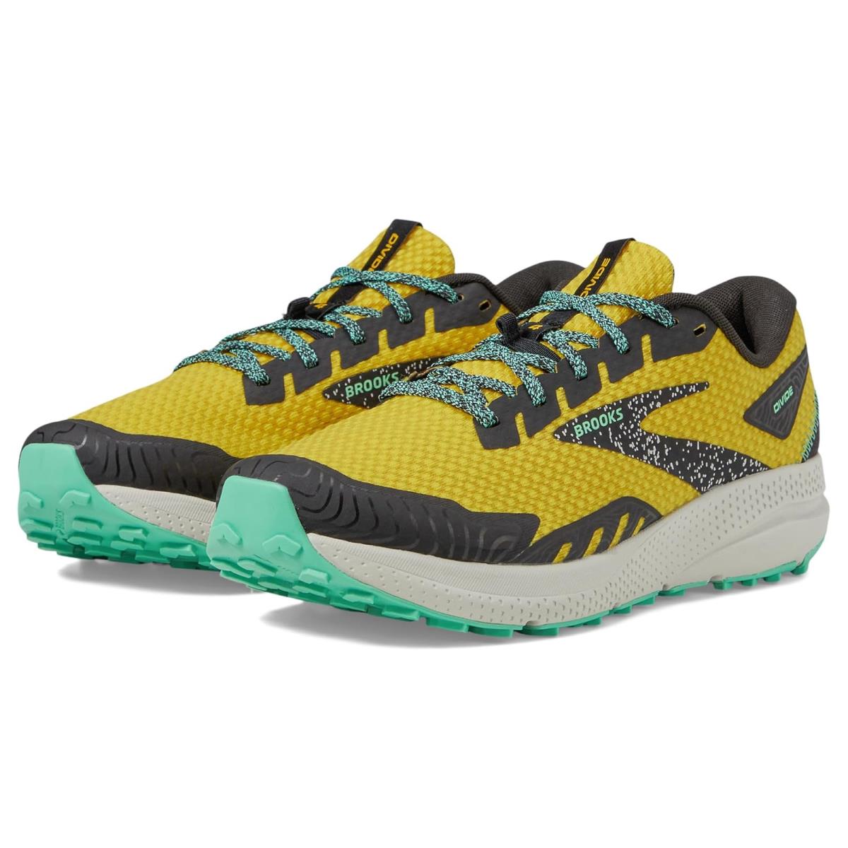 Man`s Sneakers Athletic Shoes Brooks Divide 4 - Lemon Chrome/Black/Spring Bud