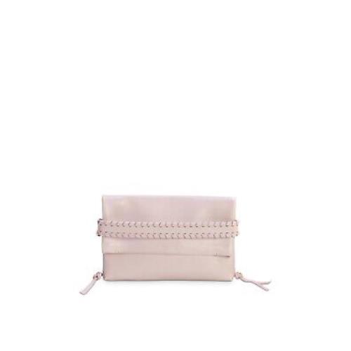 Chloe Women`s Purple Mony Whipstitched Strap Leather Accents Strapless Clutch