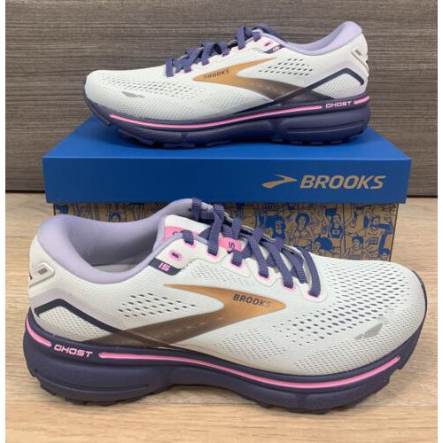 Brooks Ghost 15 Women`s Spa Blue/neo Pink/copper US Size 8