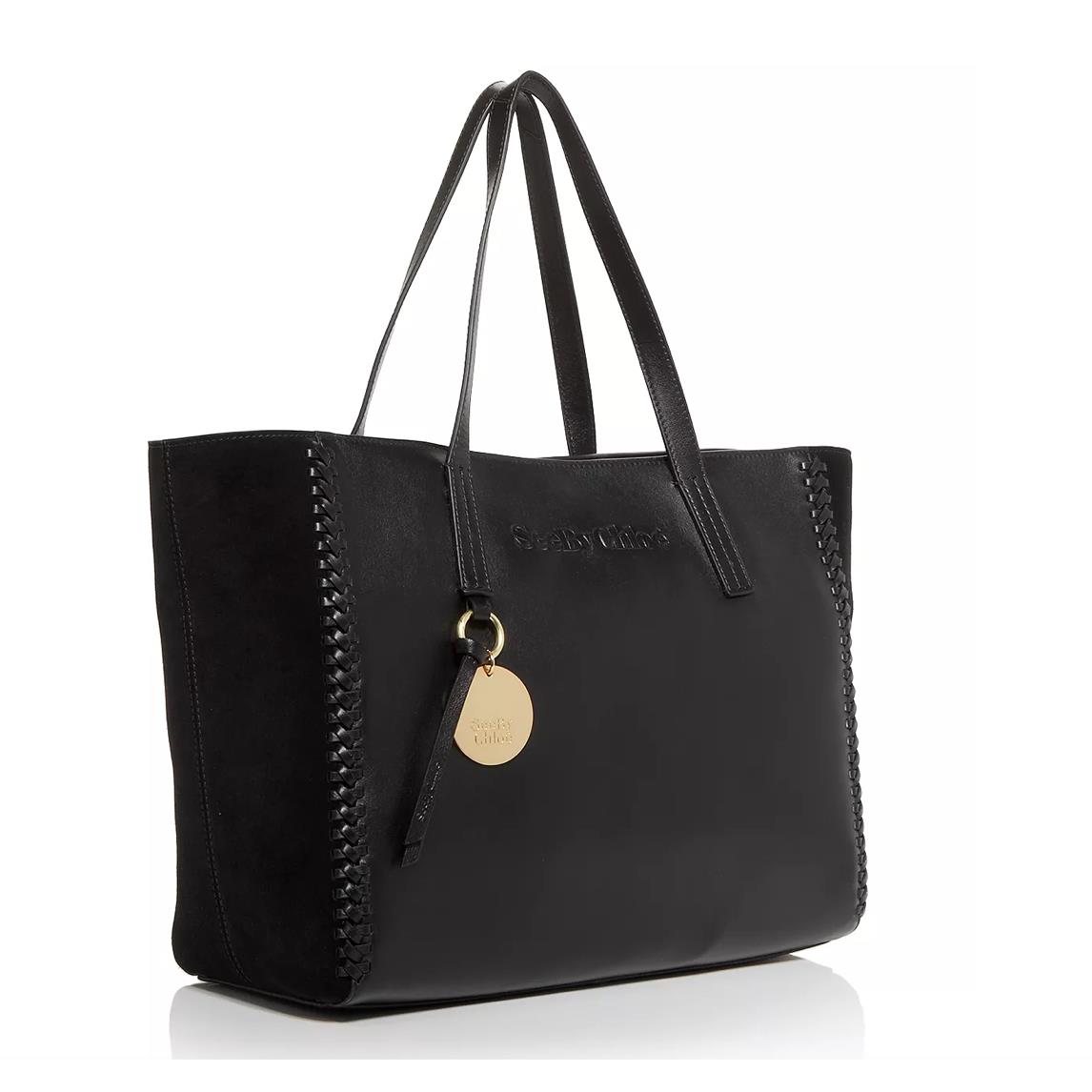 See By Chloe Tilda Smooth Leather Suede Black Tote Shopper