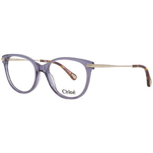 Chloe CH0058O 008 Eyeglasses Frame Women`s Blue/gold Full Rim Round Shape 53mm
