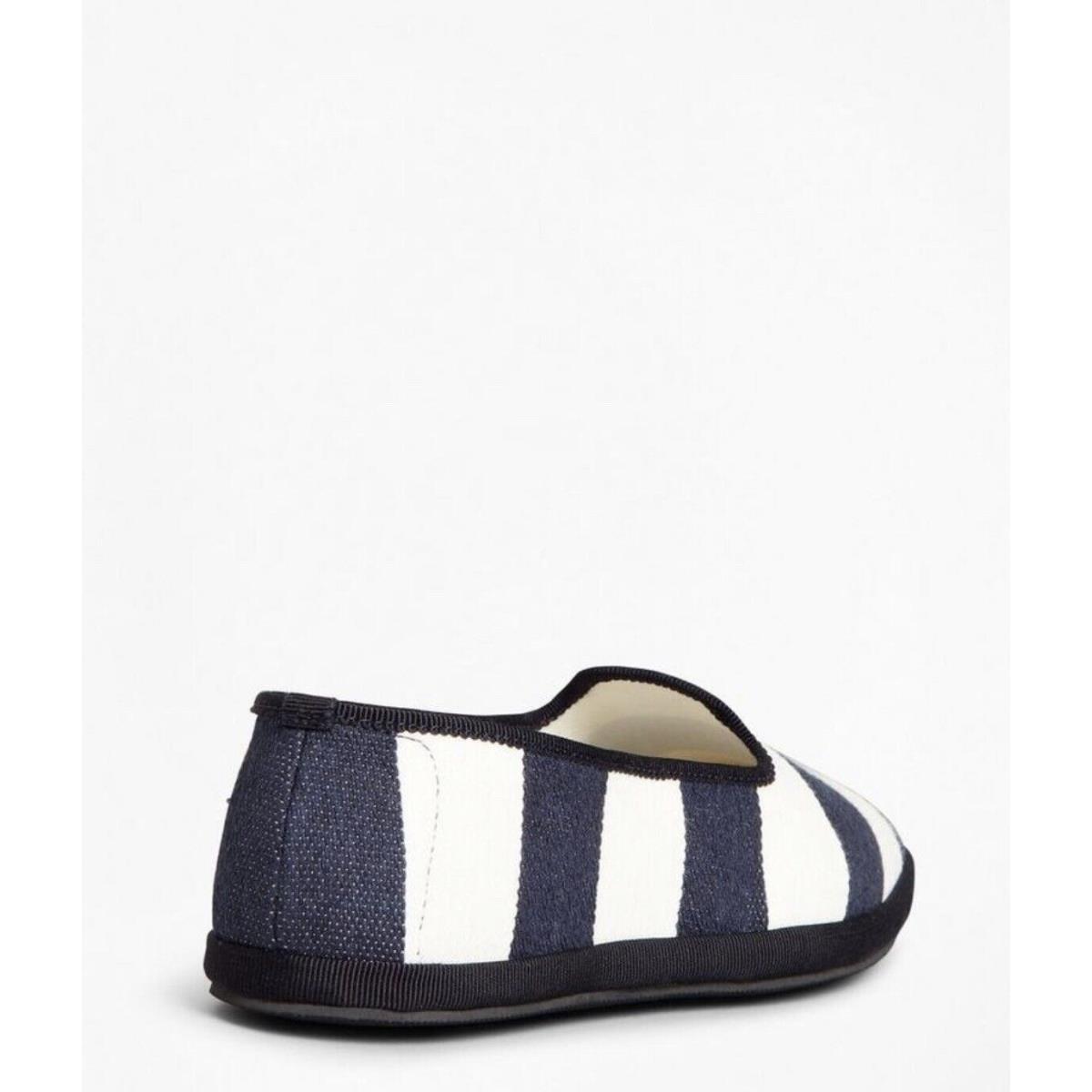 Brooks Brothers Striped Canvas Flats