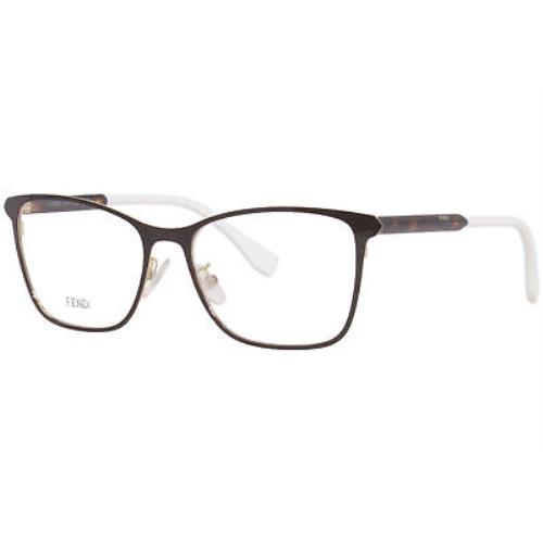 Fendi FF0456/F FG4 Eyeglasses Frame Women`s Brown/gold Fullrim Square Shape 55mm