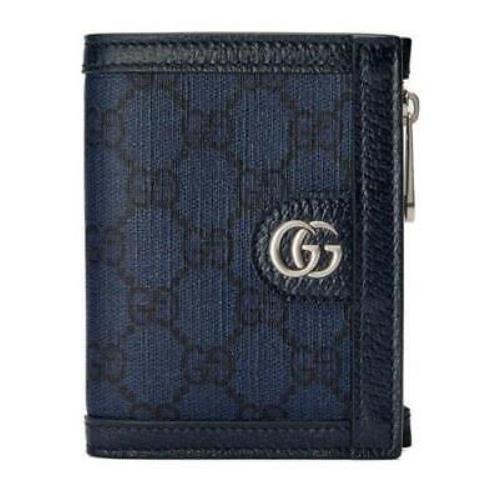 Gucci Ophidia GG Supreme Blue Dark Blue Long Card Case Wallet W/box