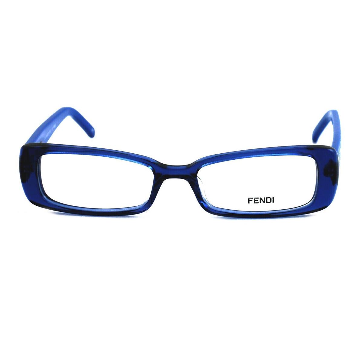 Fendi Women`s FF906 442 Blue Rectangular Eyeglasses Frames 49 x 16 x 135