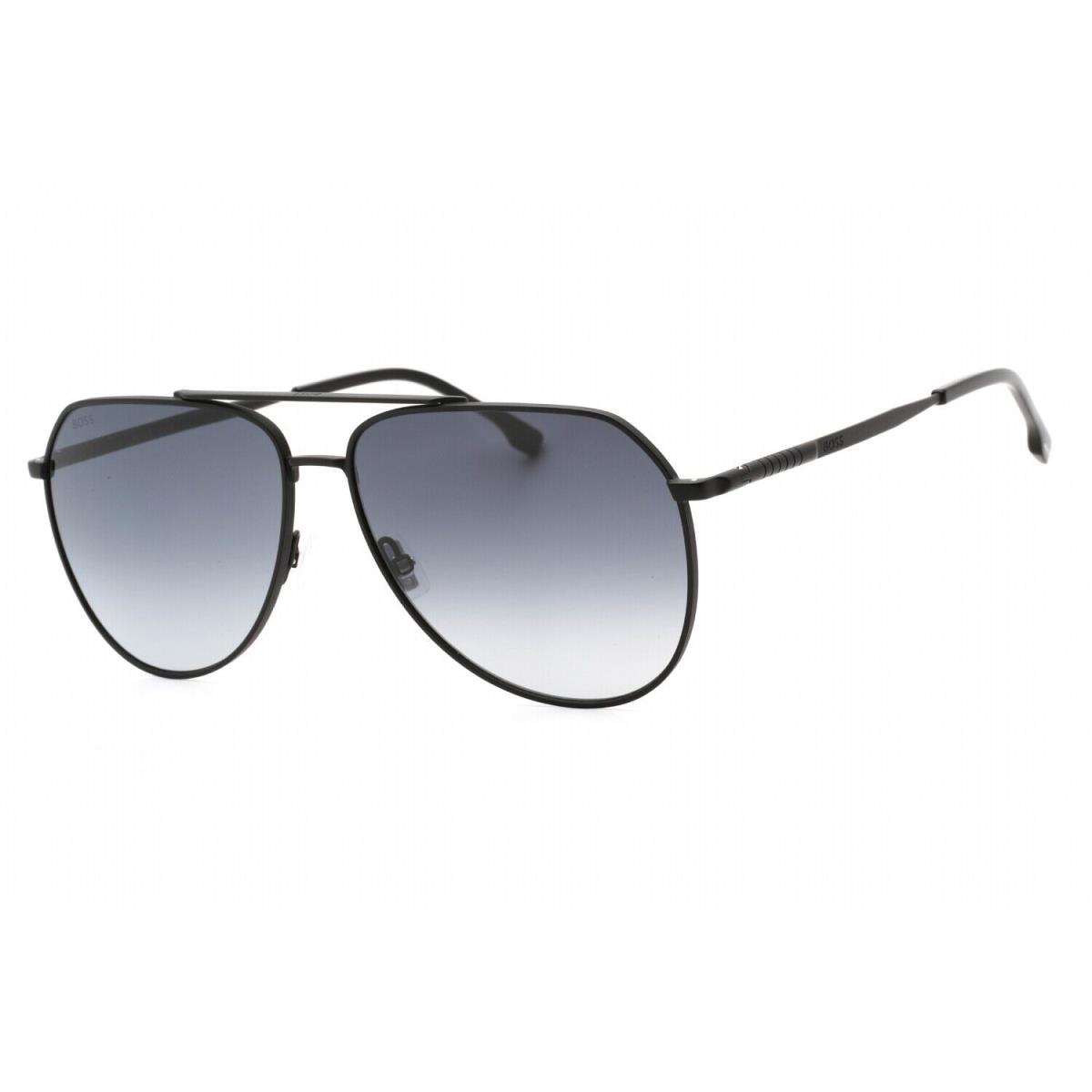 Hugo Boss Boss 1447/S 0003 1I Sunglasses Matte Black Frame Brw Solx Lenses 61 Mm - Frame: Matte Black, Lens: Gray