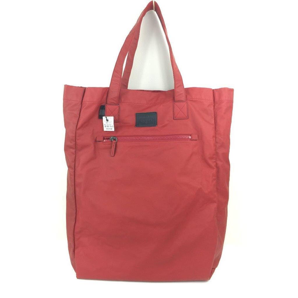 Gucci 308877 Viaggio Collection Leather Shopping Tote Red