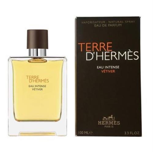Hermes Terre D`hermes Eau Intense Vetiver Eau DE Parfum Spray 3.3 Oz / 100ml