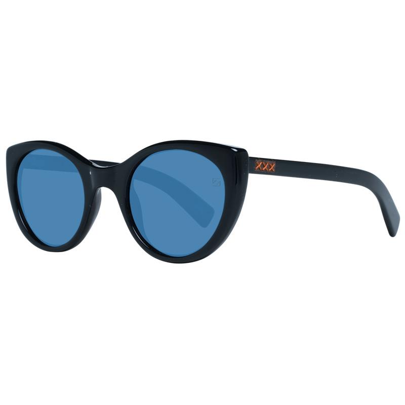 ZC0009 01V Shiny Black Cat Eye Blue 50-23-145mm Sunglasses by Ermenegildo Zegna