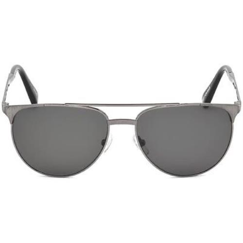 Ermenegildo Zegna EZ0040 12D Silver Aviator Smoke Polarized 58-16-145 Sunglasses