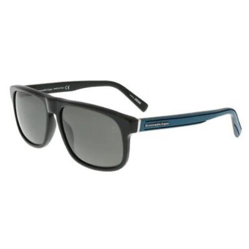 Ermenegildo Zegna EZ0003 01V Black Rectangle Gray 57-15-140mm Men`s Sunglasses