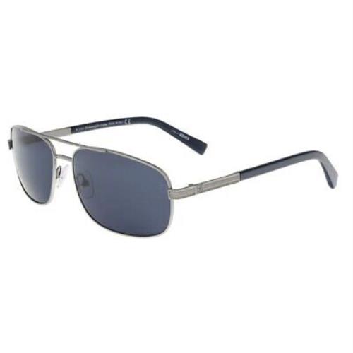 Ermenegildo Zegna EZ0012 12V Ruthenium Rectangle Blue 61-16-140mm Sunglasses