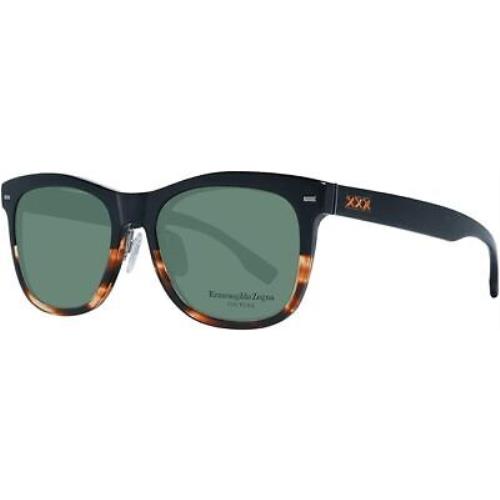 Ermenegildo Zegna ZC0001 05R Black/tortoise Square Green 55-19-145mm Sunglasses
