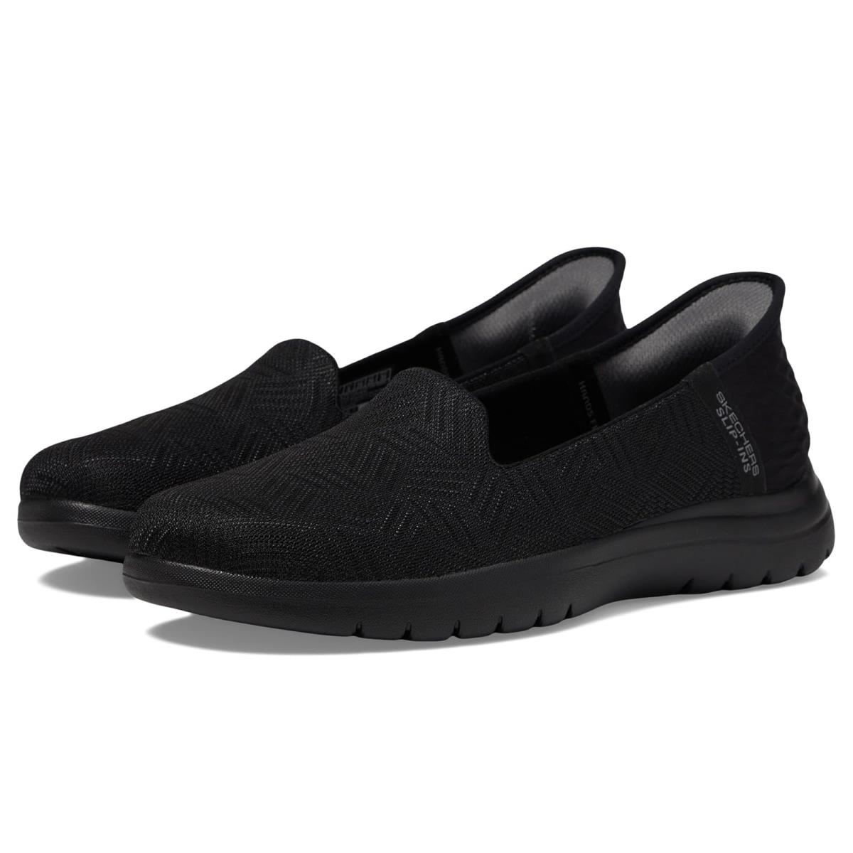 Woman`s Shoes Skechers Performance On-the-go Flex - Clover Hands Free Slip-ins - Black/Black