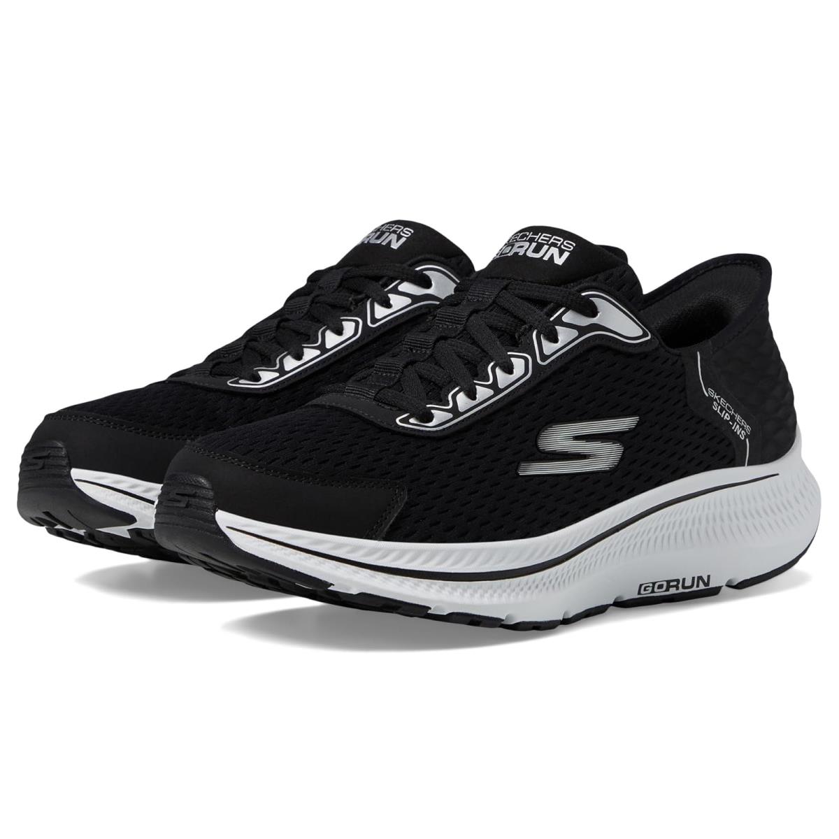 Man`s Shoes Skechers Go Run Consistent 2.0 - Empower Hands Free Slip-ins - Black/White