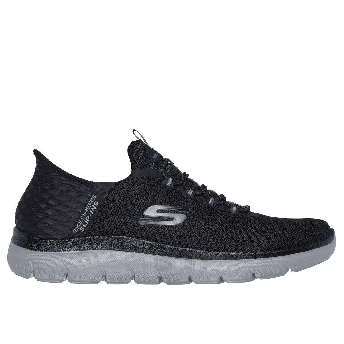 Skechers Slip-ins Wide Fit Shoes Black Charcoal Men`s Comfort Memory Foam 232457 - Black