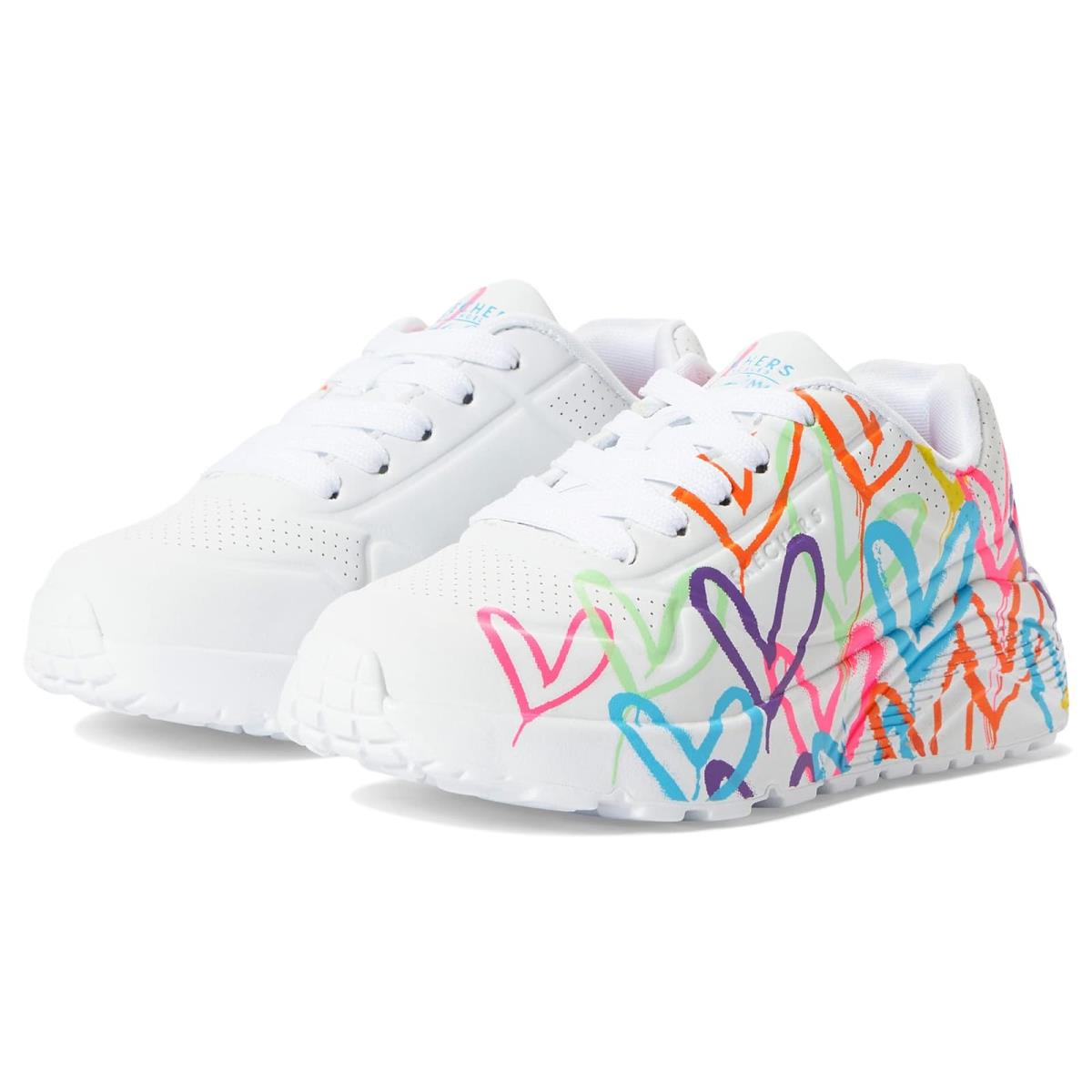 Skechers Kids Street - James Goldcrown Uno Lite 314064L Little Kid/big Kid - White/Neon Multi