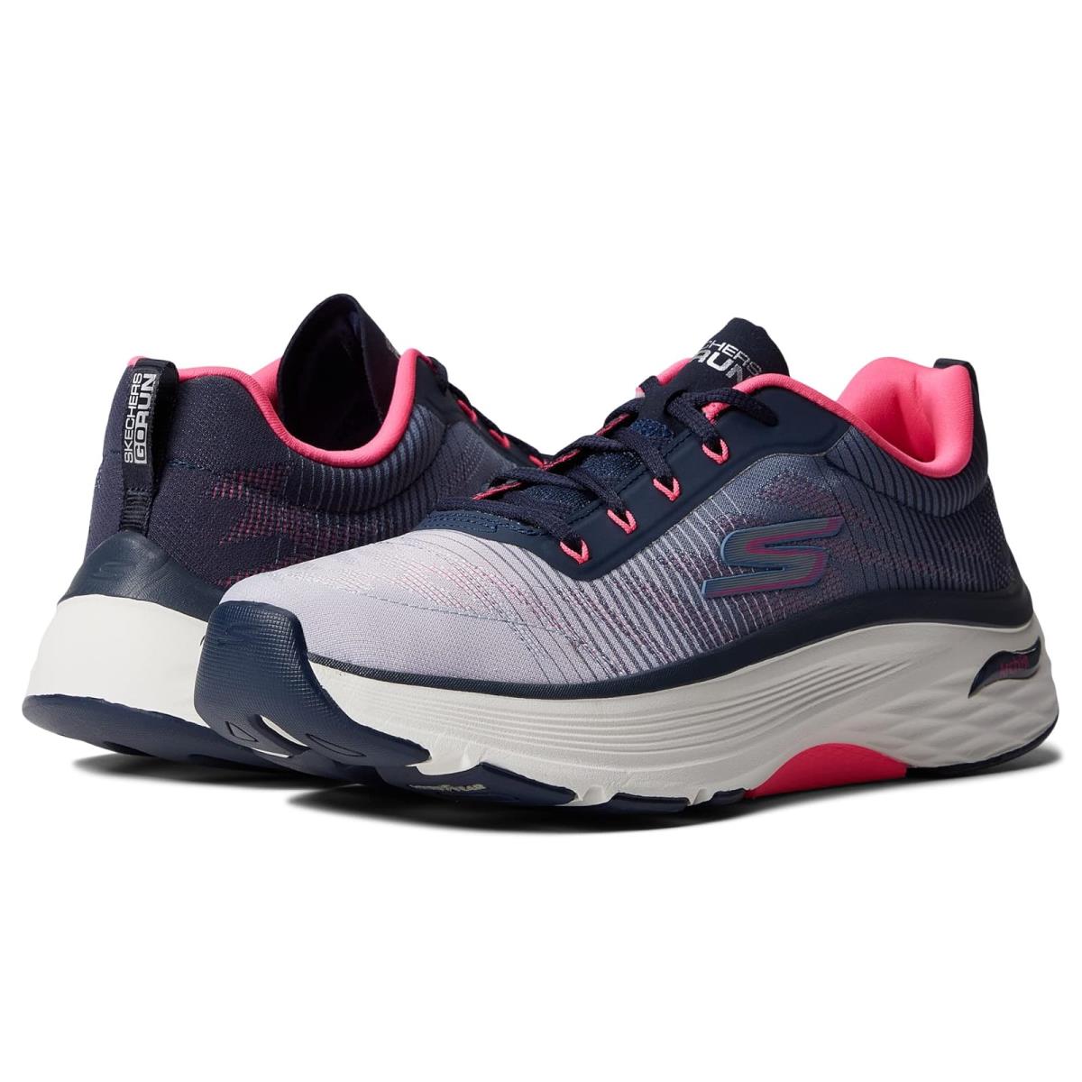 Woman`s Shoes Skechers Max Cushioning Arch Fit Breeze Tech - Navy/Pink