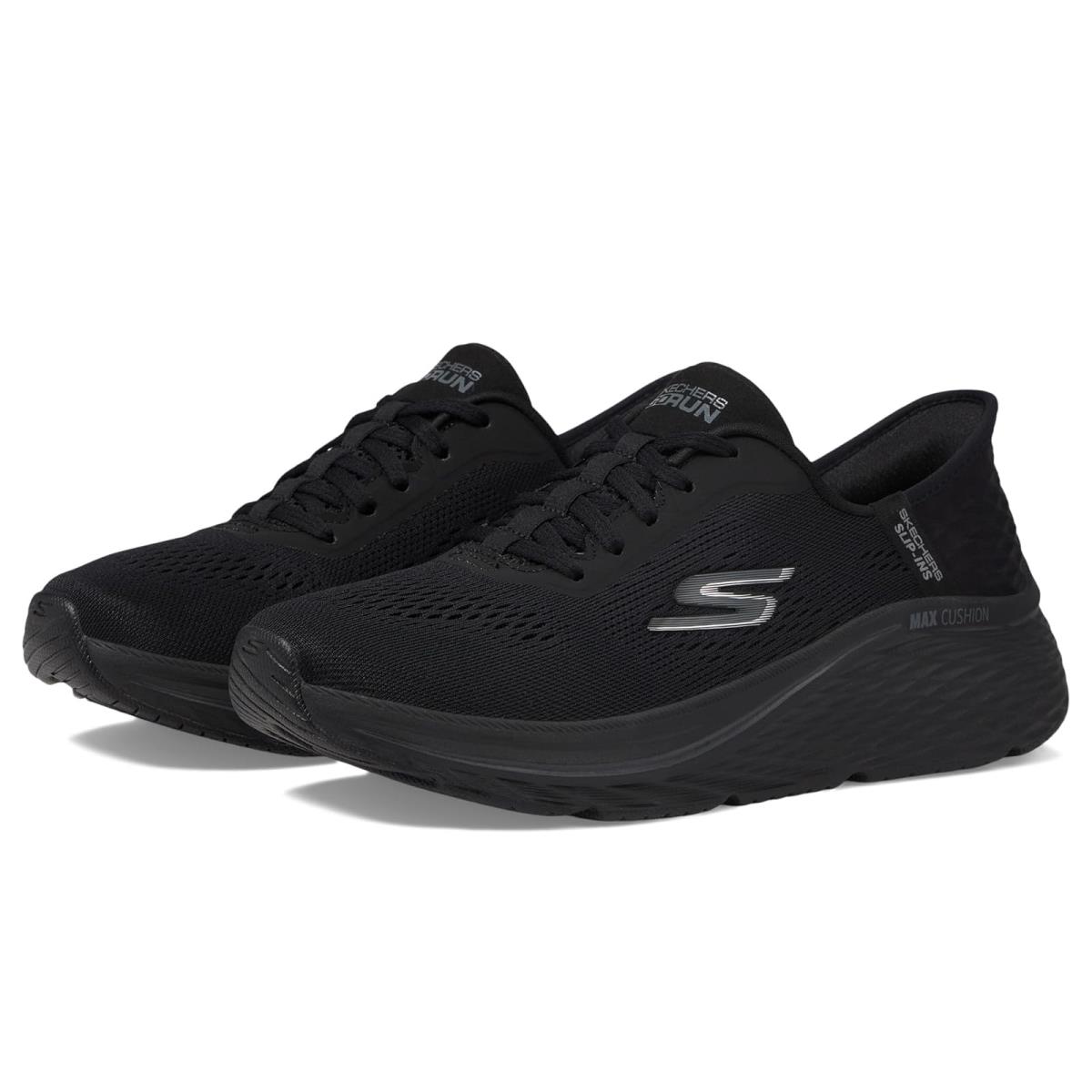 Woman`s Shoes Skechers Max Cushioning Elite 2.0 Vanish Hands Free Slip-ins - Black