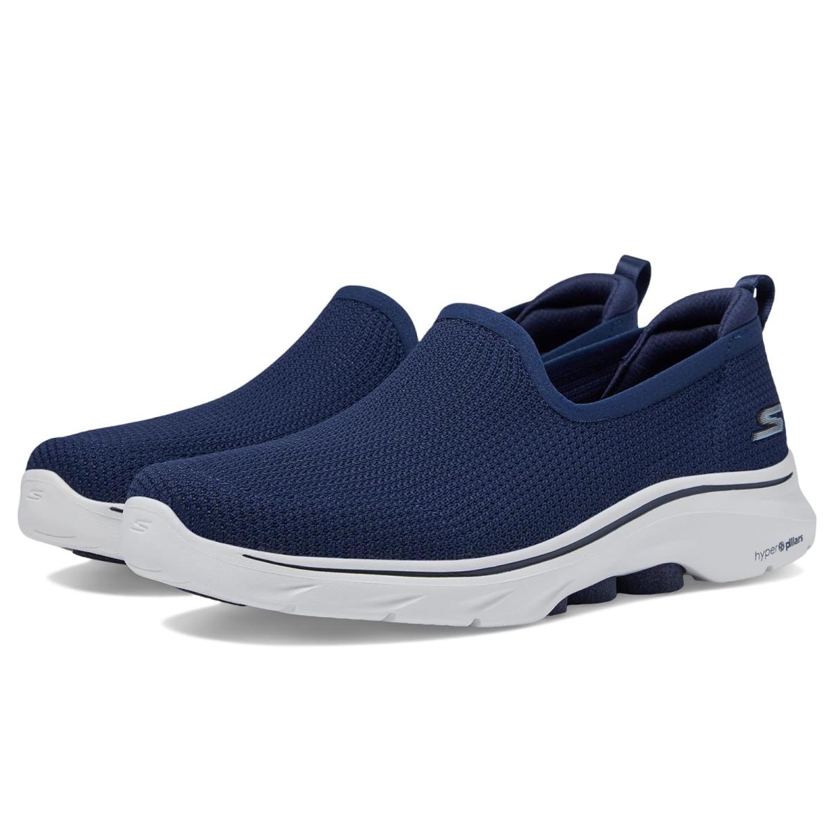 Woman`s Sneakers Athletic Shoes Skechers Performance Go Walk 7 - Ivy Navy/White