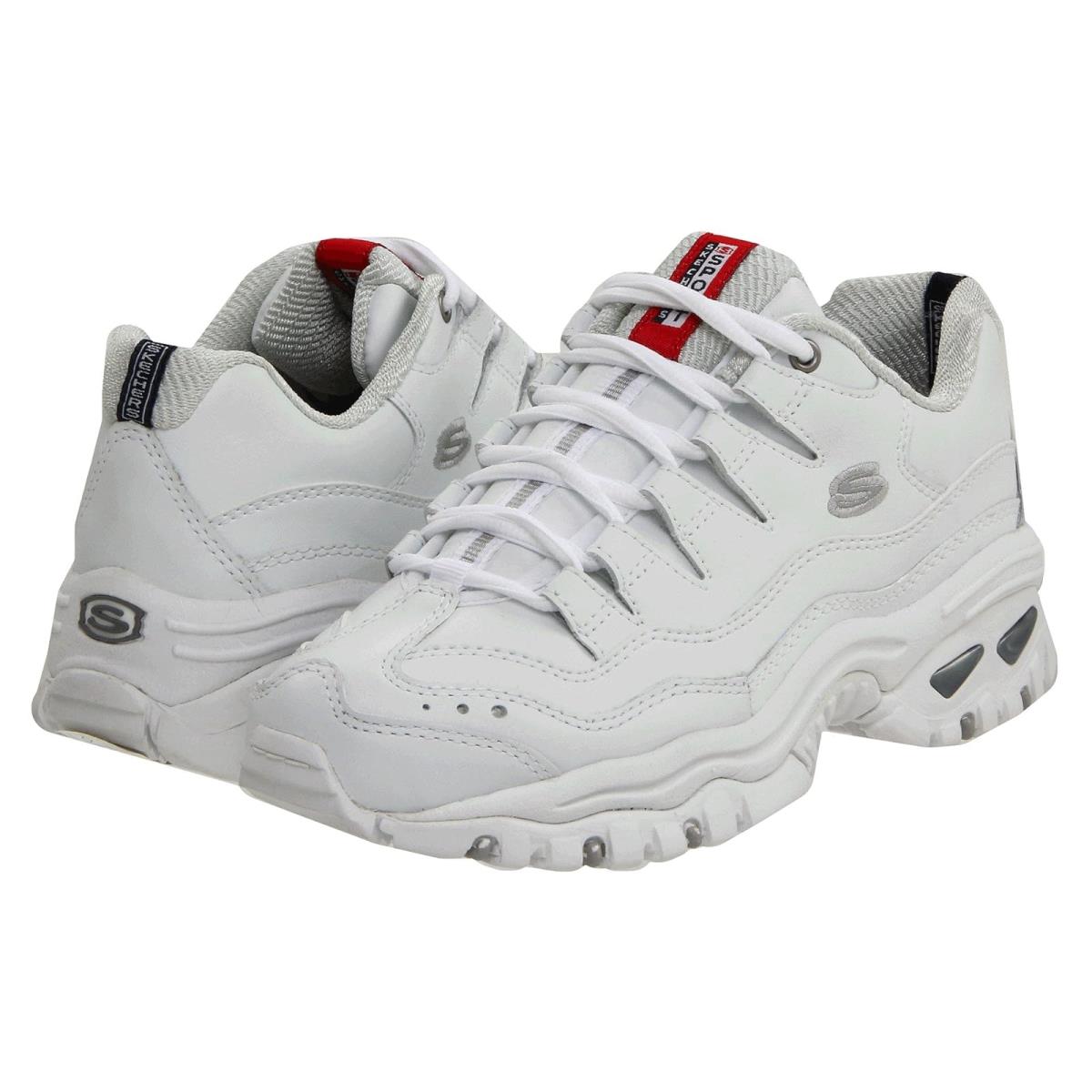 Woman`s Sneakers Athletic Shoes Skechers Energy - White Mesh/Leather