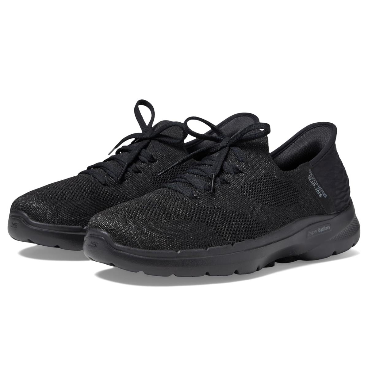 Woman`s Shoes Skechers Performance Go Walk 6 Lovely Day Hands Free Slip-ins - Black