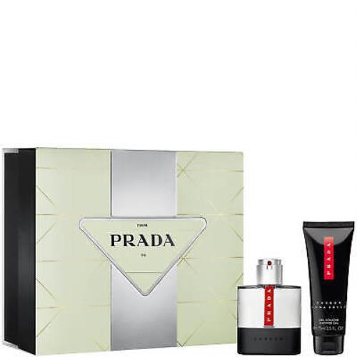 Luna Rossa Carbon by Prada 2PCS Gift Set Contains 1.7oz Edt Spray + 2.5oz S/g