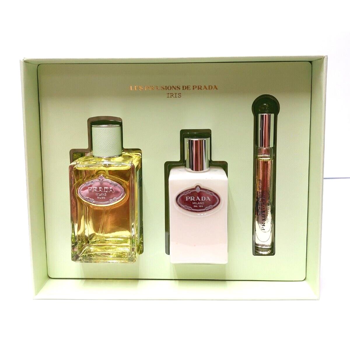 Les Infusions DE Prada Iris BY Prada 3pc Set Edp 3.4OZ + B/l 3.4oz + 0.34oz