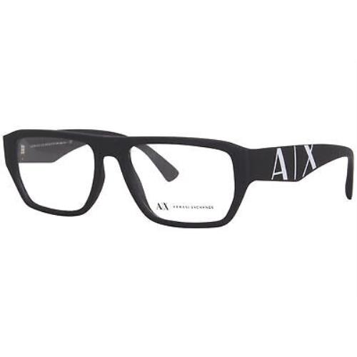 Armani Exchange AX3087 8078 Eyeglasses Frame Men`s Matte Black Full Rim 54mm