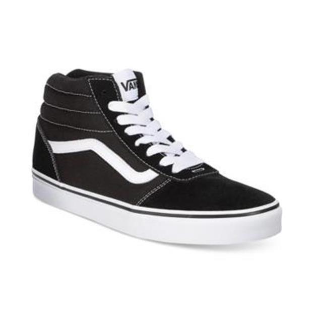 Mens Vans Ward HI Suede Skate Shoes Black White Shoes 11 12 13