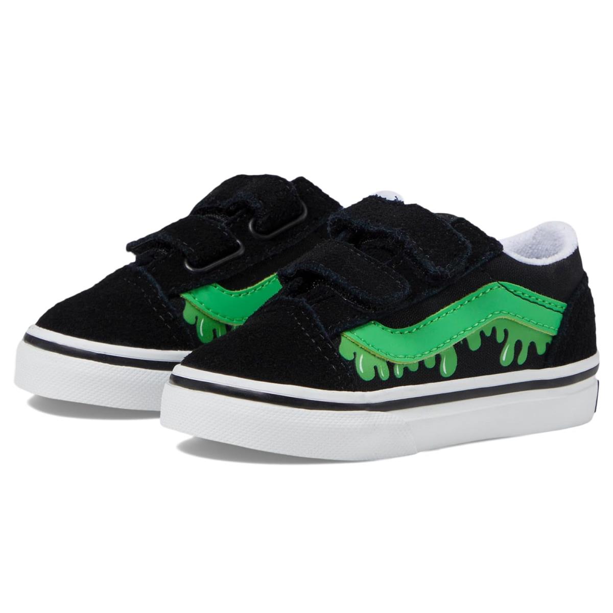 Children Unisex Shoes Vans Kids T Old Skool V Toddler/little Kid Glow Slime Black/Green