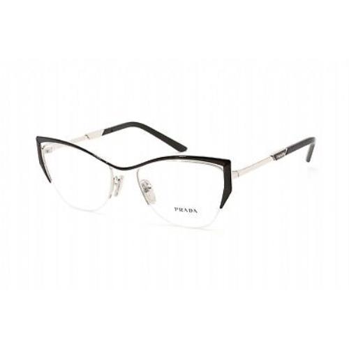 Prada 0PR 63YV-GAQ1O1 Silver Black Eyeglasses