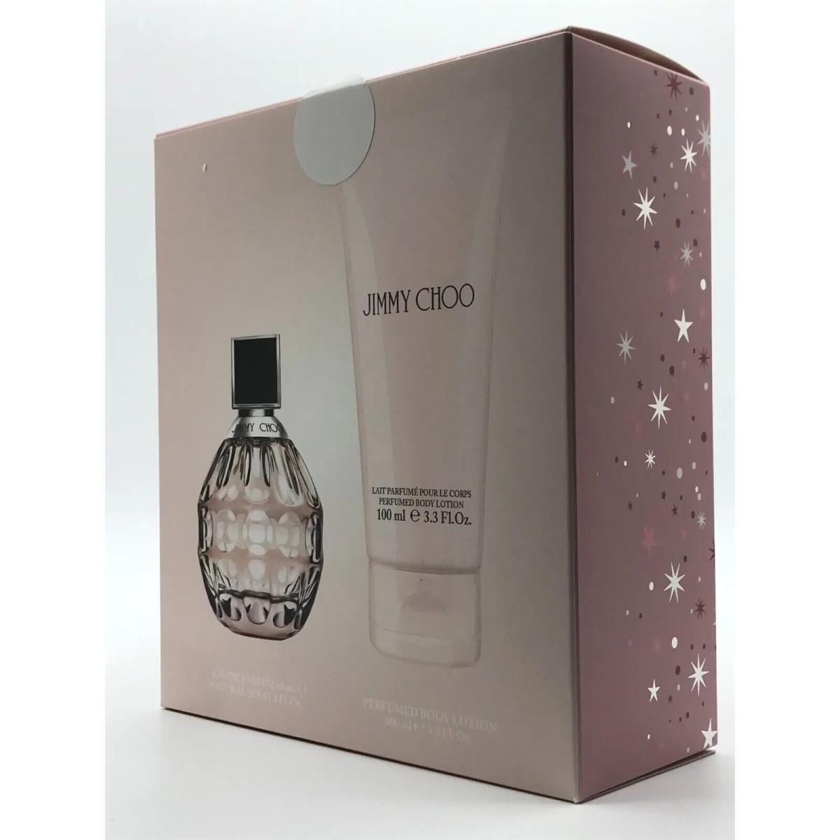 Jimmy Choo Women 2pc Set Parfum Spray 2.0 oz Body Lotion 3.3 oz