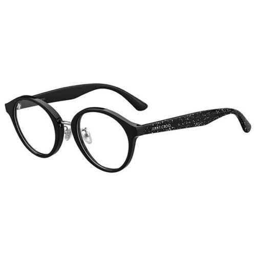 Jimmy Choo JC197/F NS8 Women Eyewear Optical Frame Black Glitter Round