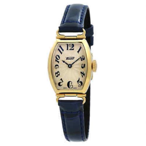 Tissot Heritage Porto Small Lady Quartz Champagne Dial Watch T128.109.36.022.00 - Dial: , Band: Blue, Bezel: Gold-tone