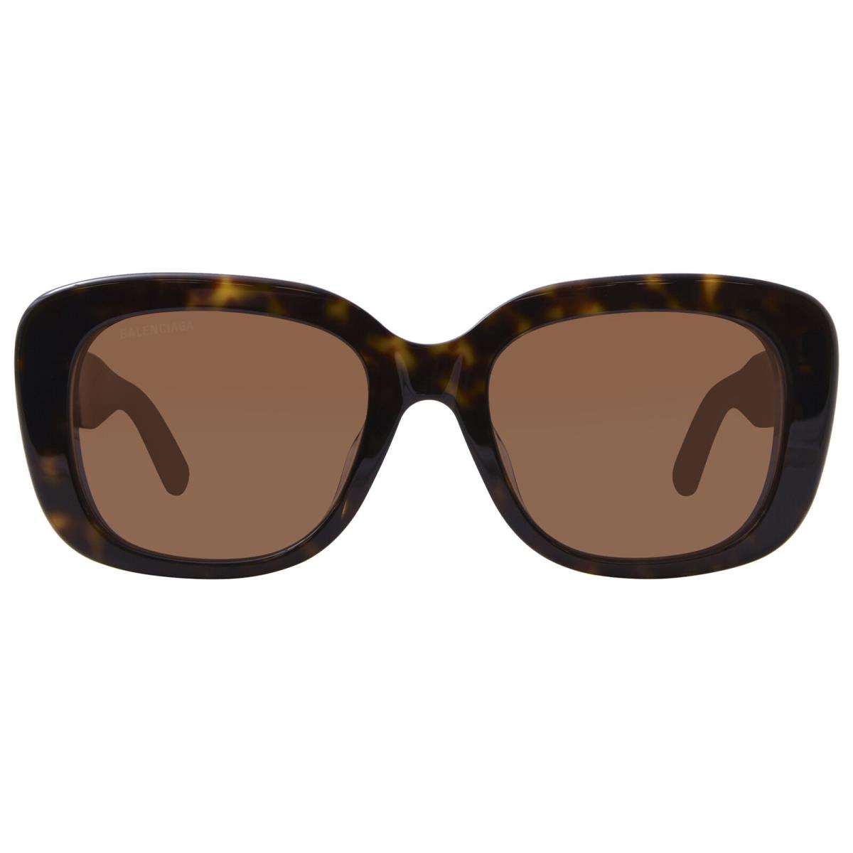 Balenciaga BB0295SK 002 Sunglasses Women`s Havana/brown Rectangle Shape 54mm