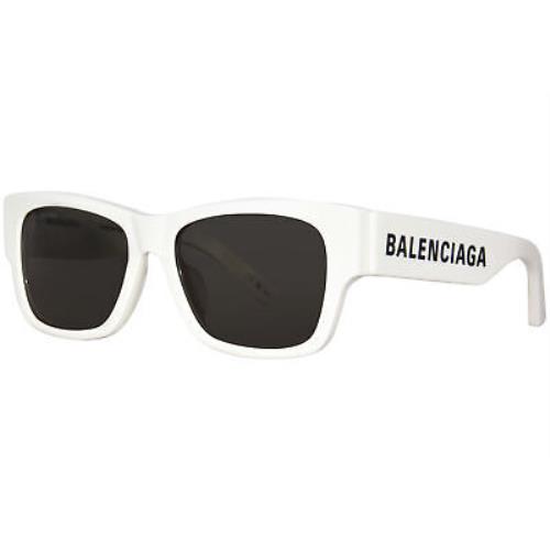 Balenciaga BB0262SA 003 Sunglasses White/grey Lenses Square Shape 56mm