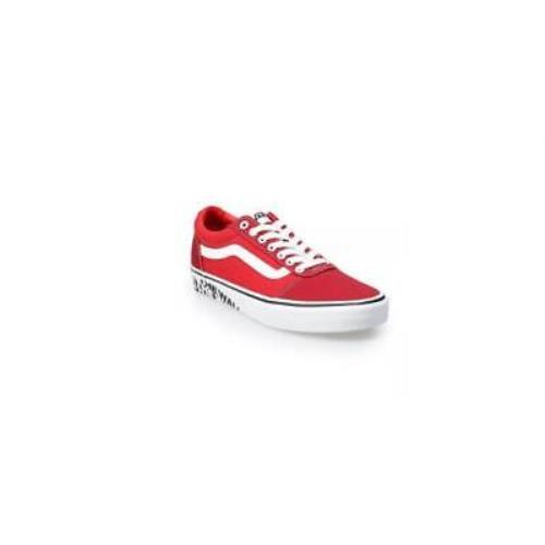 Mens Vans Ward Skate Sneaker Shoes Red Size 11 Letter ON Wall