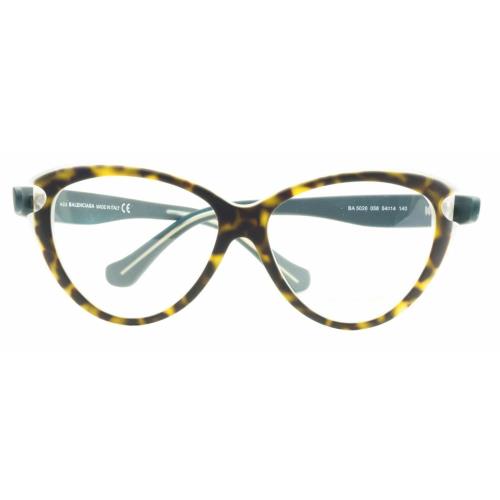 Balenciaga BA 5026 056 Matte Tortoise Plastic Cat Eyeglasses Frame 54-14-140