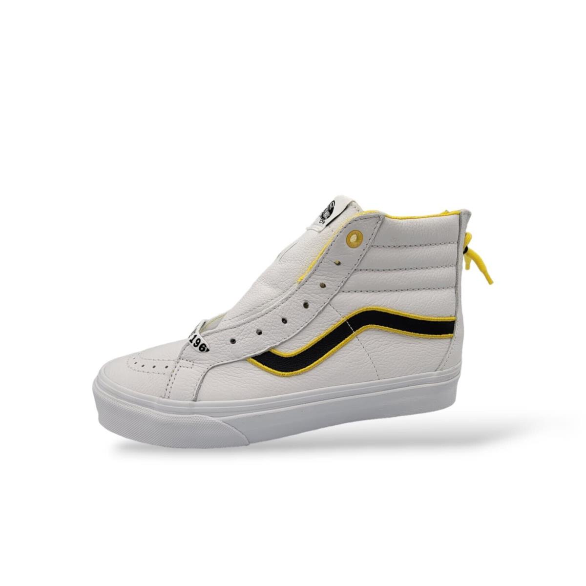 Vans Sk8-Hi Family Reissue Zip Premium - White Leather/yellow/black M 8/W 9.5 - White