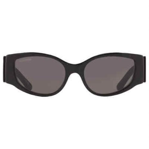 Balenciaga Grey Irregular Ladies Sunglasses BB0258S 007 56 BB0258S 007 56