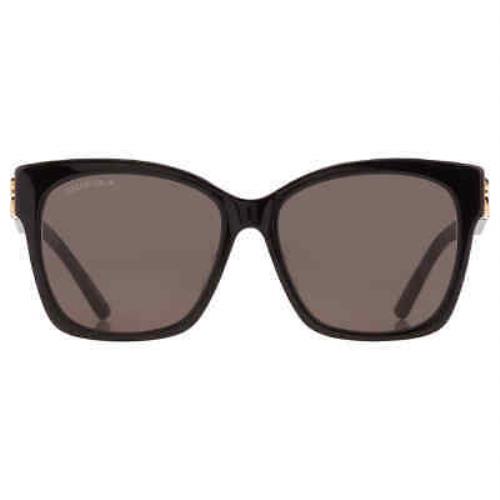 Balenciaga Grey Square Ladies Sunglasses BB0102SA 001 57 BB0102SA 001 57
