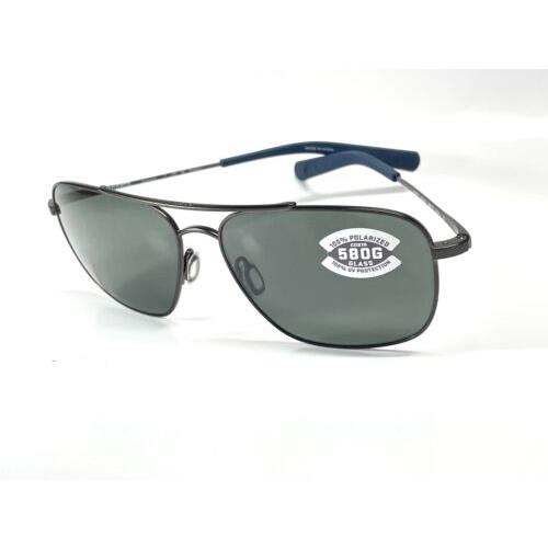 Costa Del Mar Sunglasses Canaveral Brushed Gray 580 Glass Polarized Lens