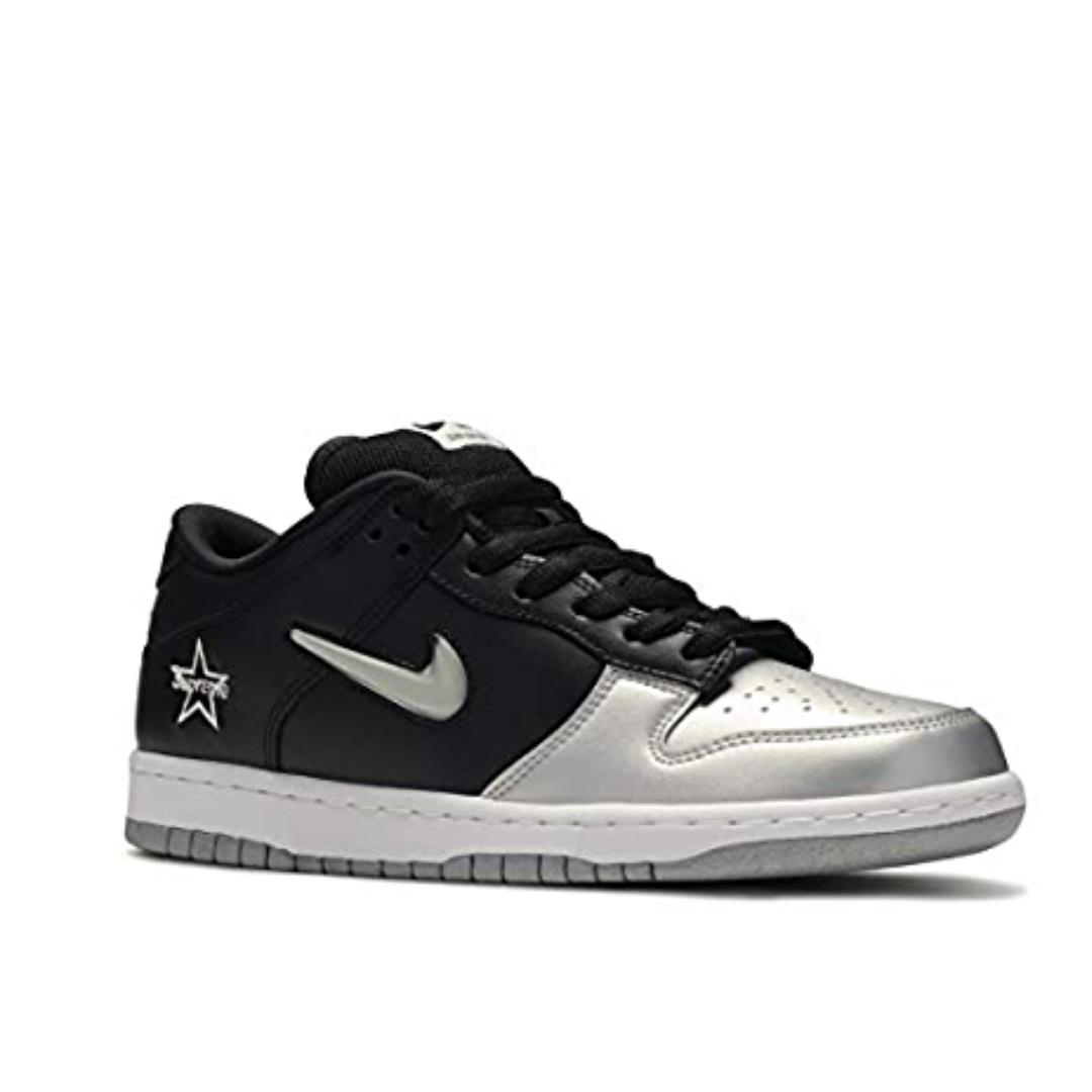 Nike SB Dunk Low Supreme Jewel Swoosh Silver CK3480-001 Sz:7.5-13