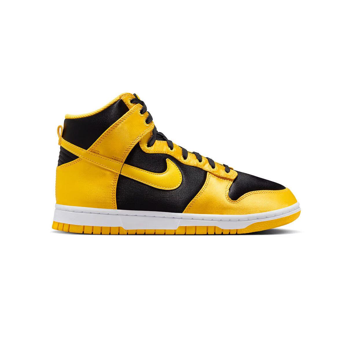 Nike Wmns Dunk High Satin Goldenrod FN4216-001 Yellow/black/white SZ 5-12 - Yellow/Black/White