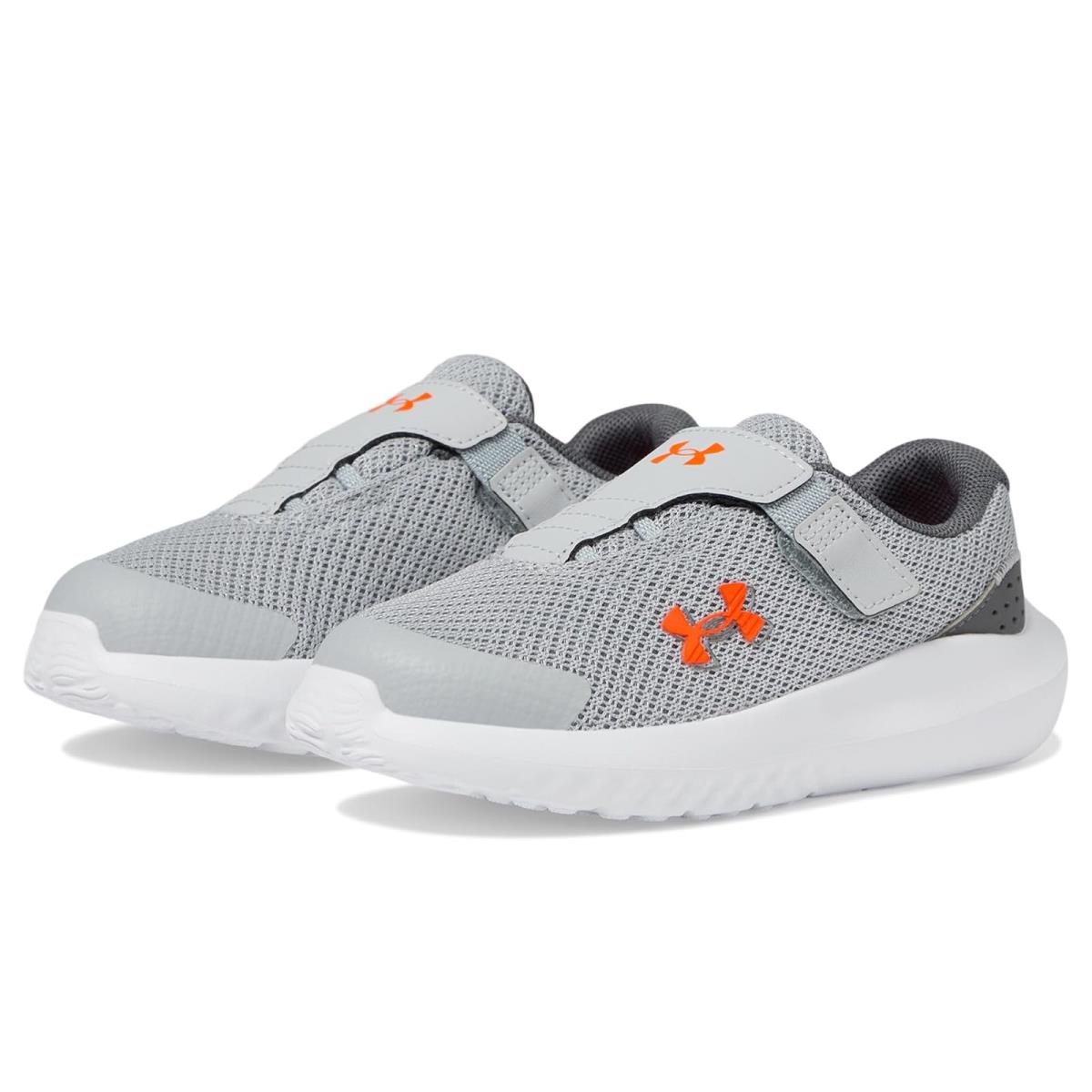 Boy`s Shoes Under Armour Kids Infant Surge 4 Alternate Closure Toddler Mod Gray/Castlerock/Phoenix Fire