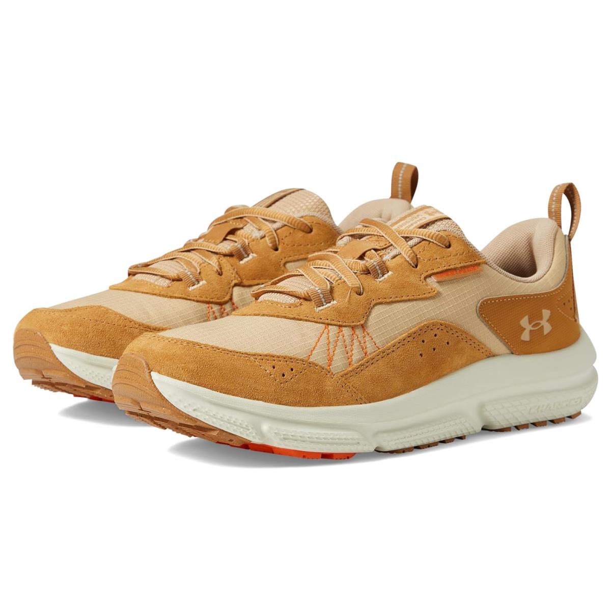 Man`s Sneakers Athletic Shoes Under Armour Charged Verssert 2 Brownstone/Nubuck Tan/Brownstone