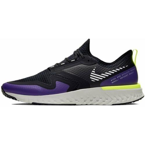 Men`s Nike Odyssey React Shield 2 Black Voltage Purple Casual BQ1671 002