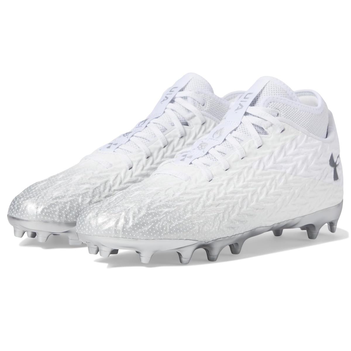 Man`s Sneakers Athletic Shoes Under Armour Spotlight 4.0 MC White/Metallic Silver/Metallic Silver